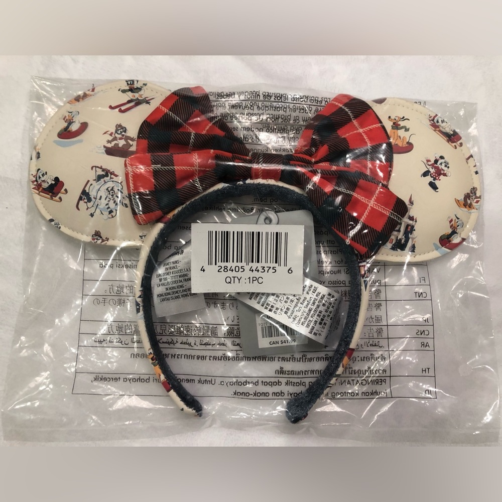 NWT 2021 Disney Park Holiday Lodge Snow Mickey Christmas Minnie Mouse Ears